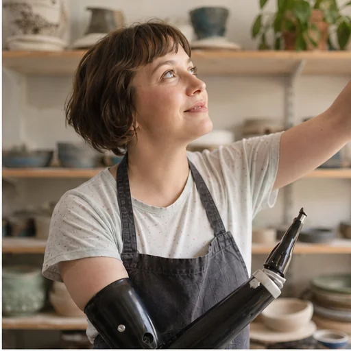 Elena working in a pottery studio